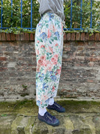 Pantalon barrel fleurs