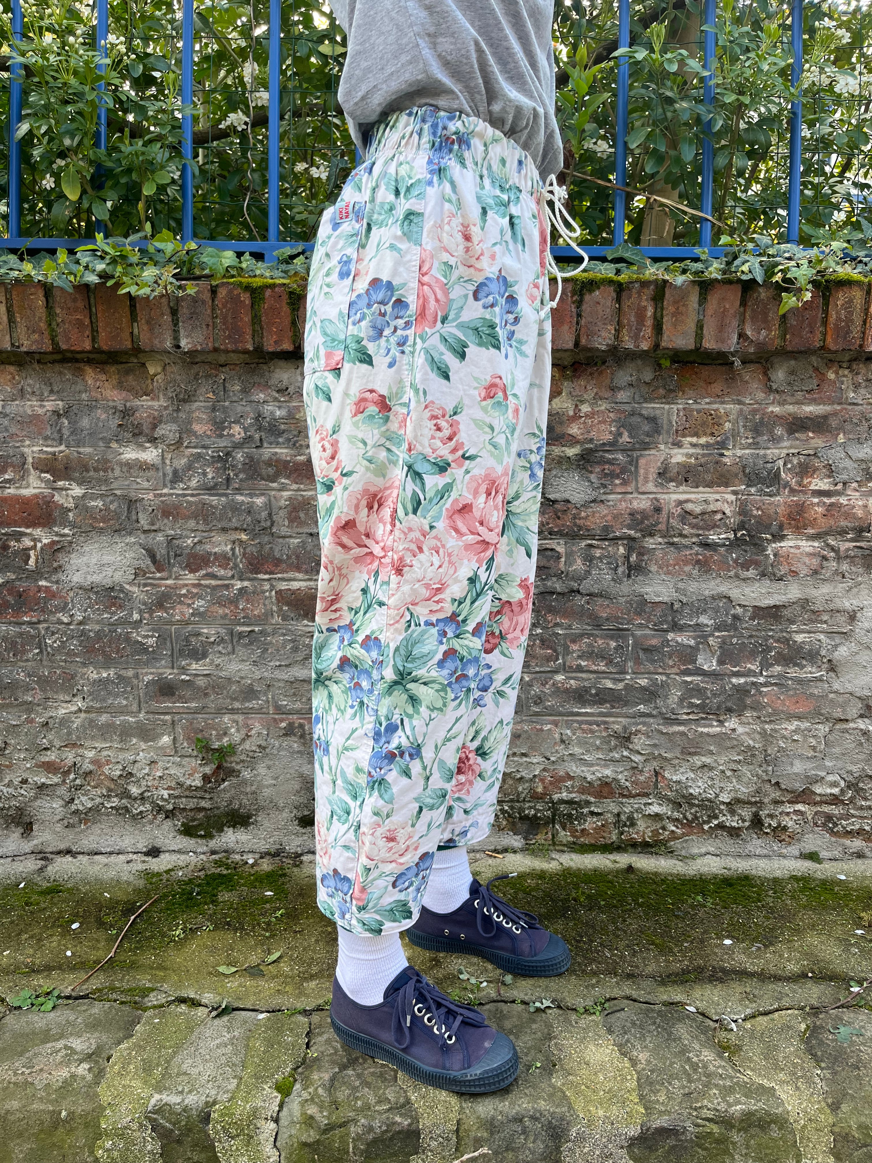 Pantalon barrel fleurs