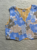 Top réversible fleurs/vichy- Pièce unique