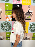 Blouse lin brodé - Pièce unique