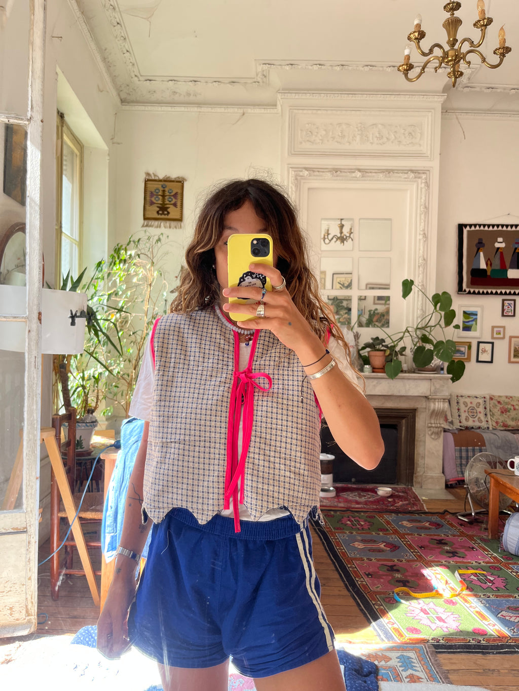 Veste sans manches patchwork réversible - Pièce unique