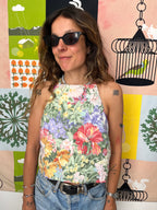 Débardeur fleurs upcyclé - Pièce unique