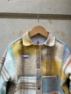 Veste upcyclée  laine carreaux