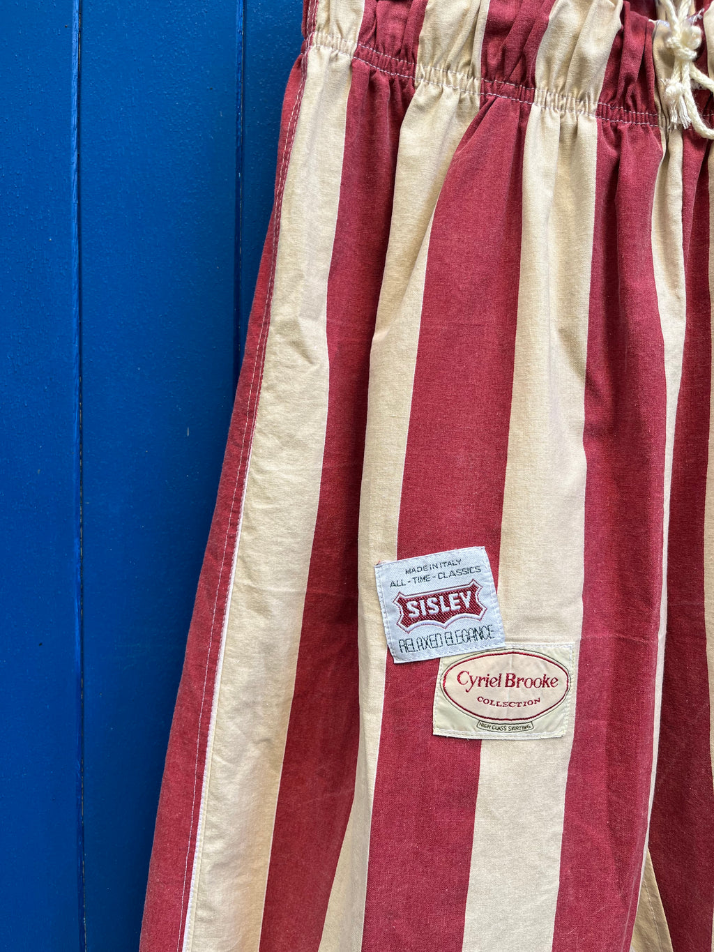 Pantalon barrel rayures patch
