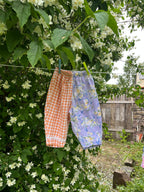 Pantalon enfant Vichy fleurs