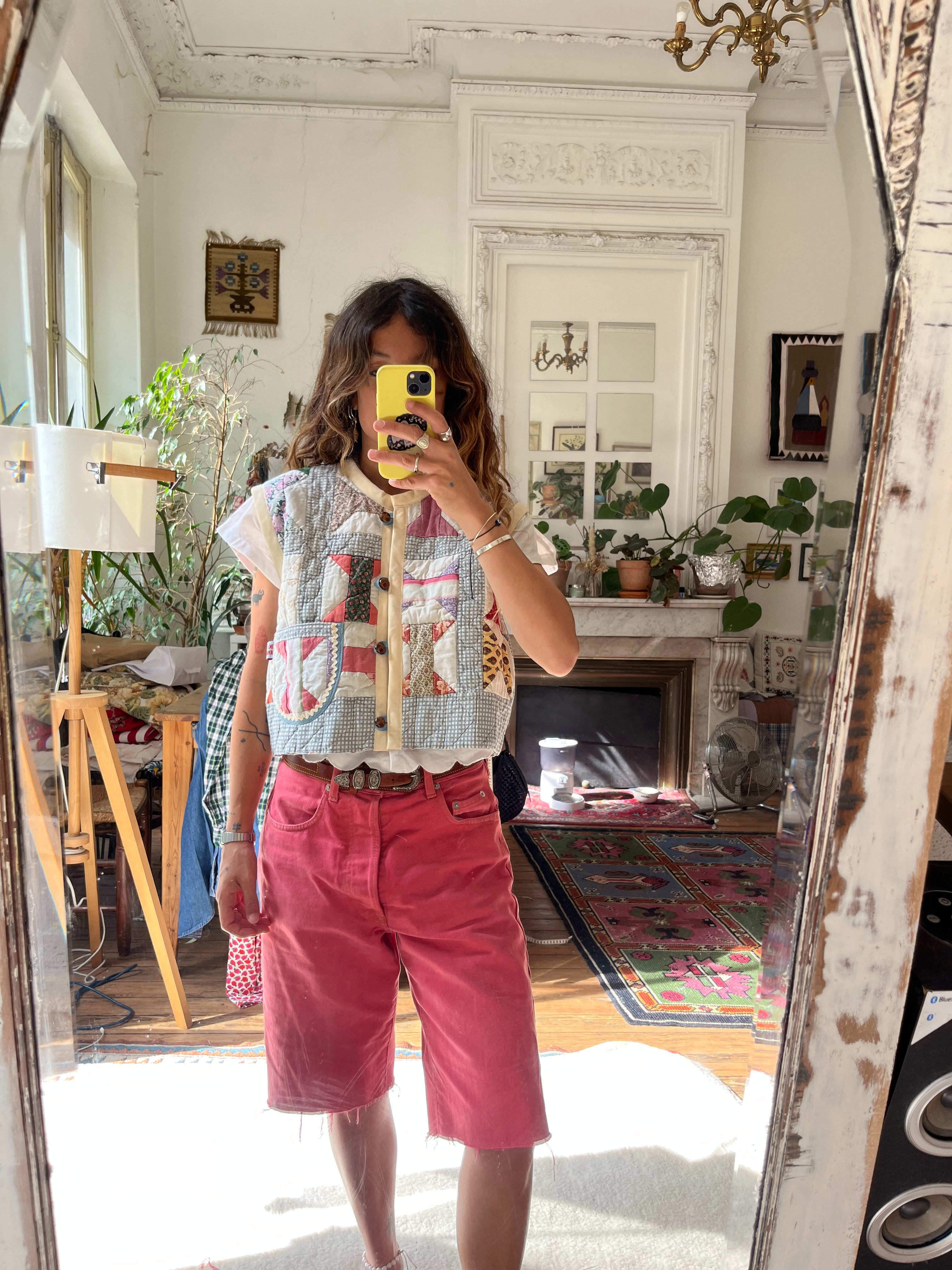 Veste sans manches patchwork réversible - Pièce unique