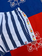 Mini Short rayures dentelles – Pièce Unique