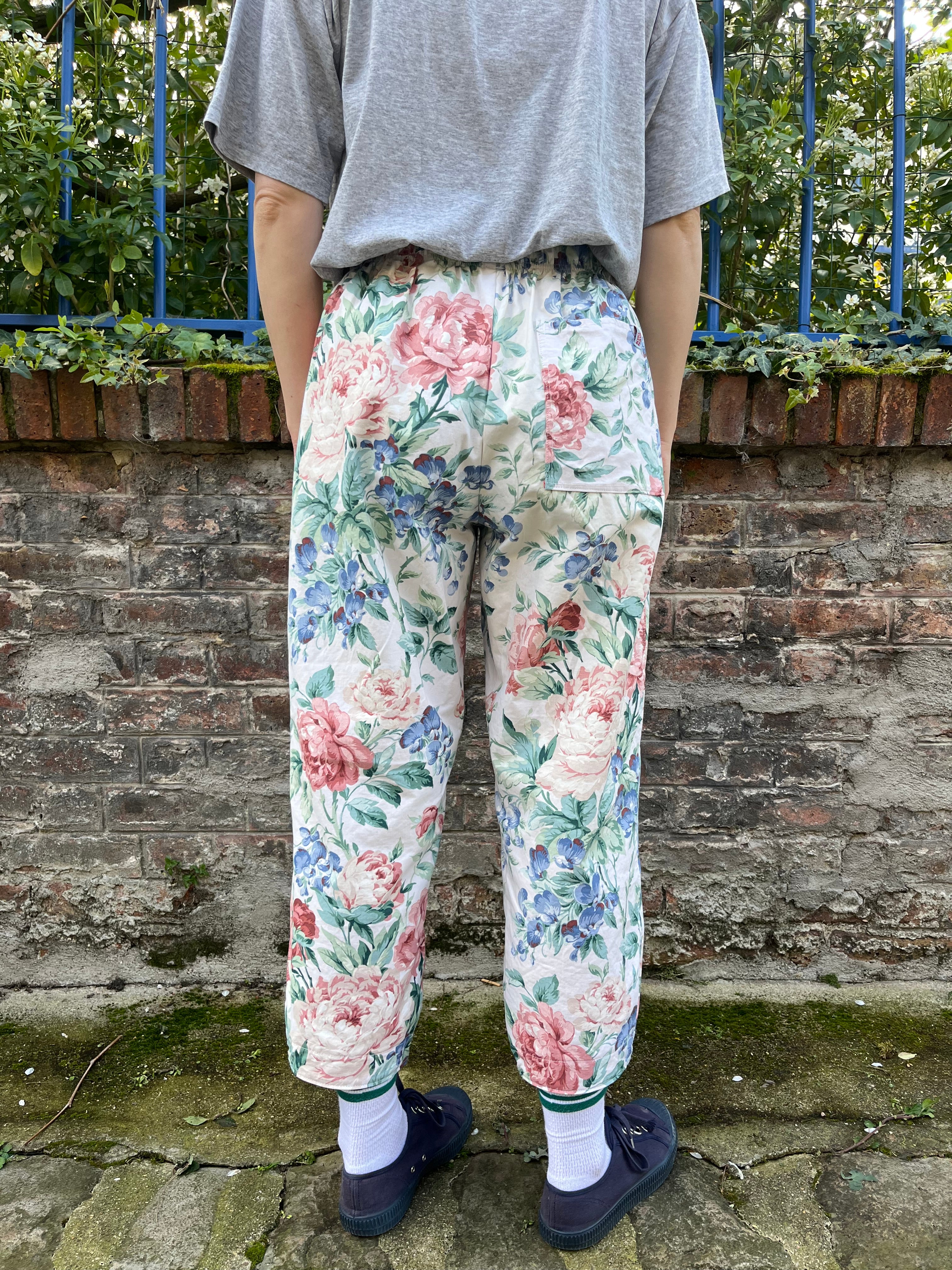 Pantalon barrel fleurs