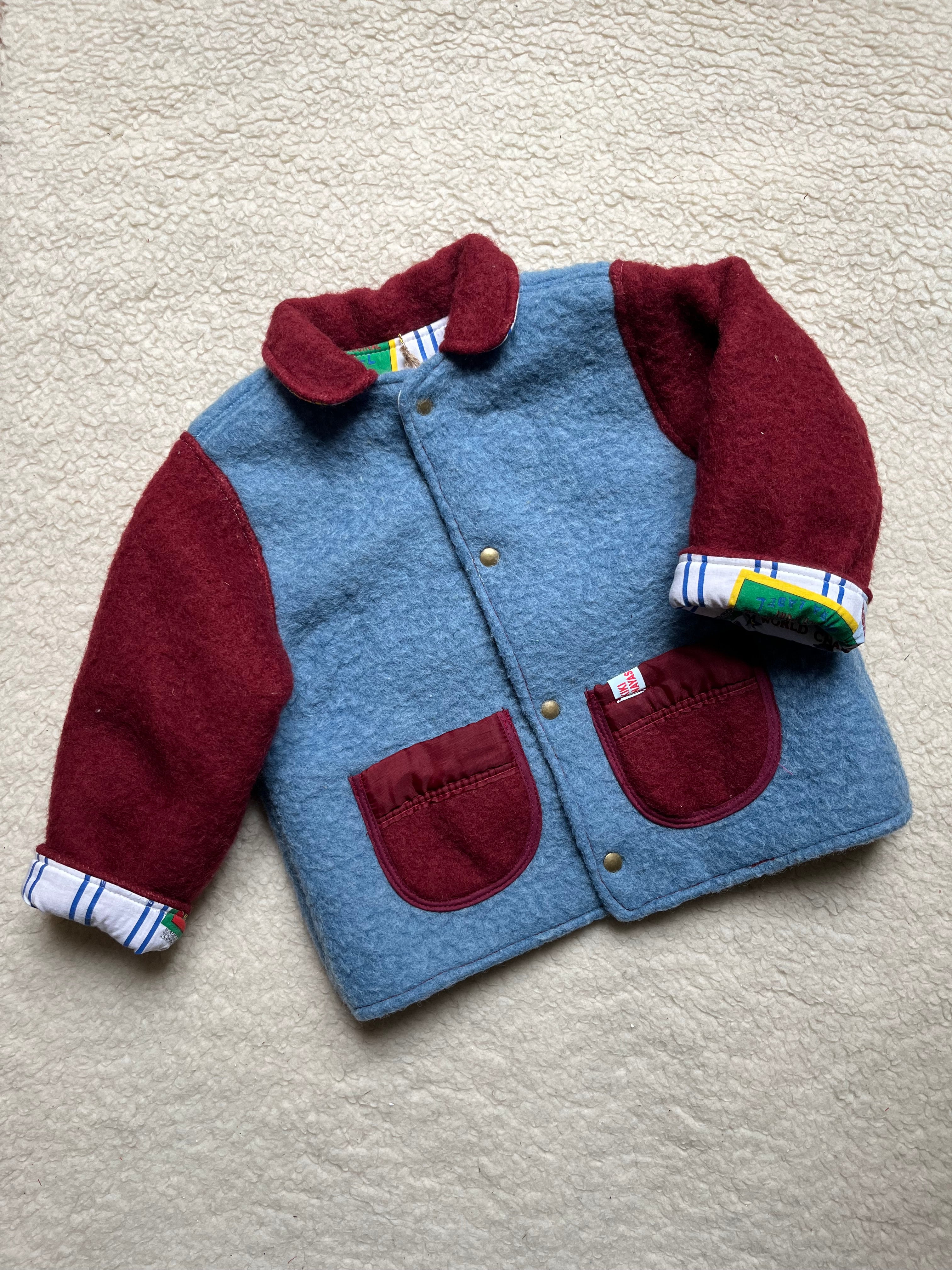 Veste upcyclée laine bicolore
