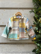 Veste upcyclée  laine carreaux
