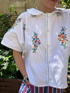 Top lin brodé - Pièce unique