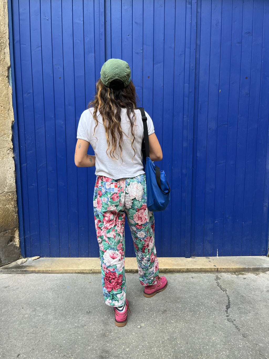 Pantalon barrel fleurs