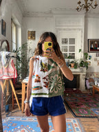 Top en éponge vintage  - Pièce unique