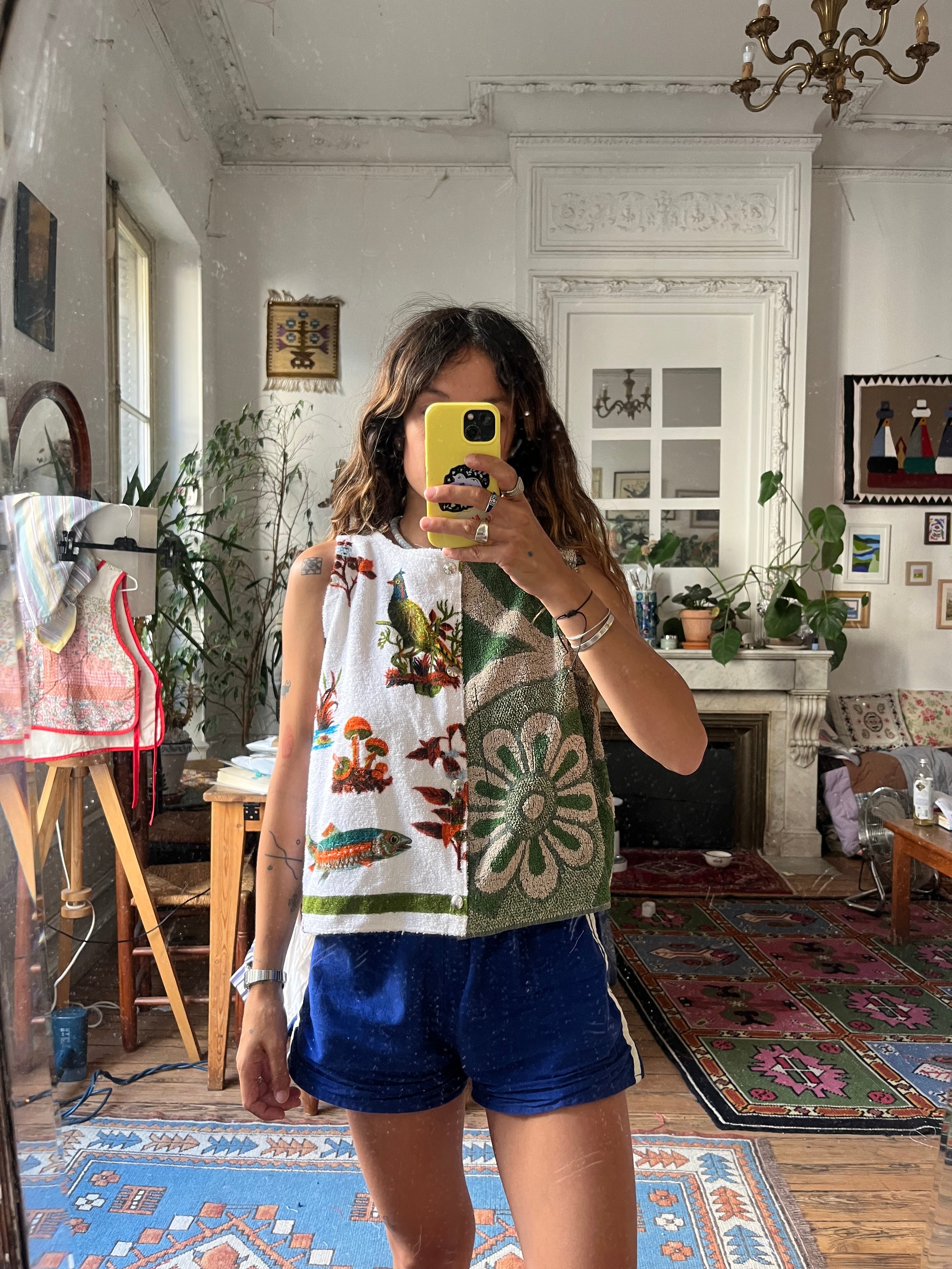 Top en éponge vintage  - Pièce unique