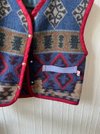 Veste sans manches oversize laine motifs aztèques - Pièce unique