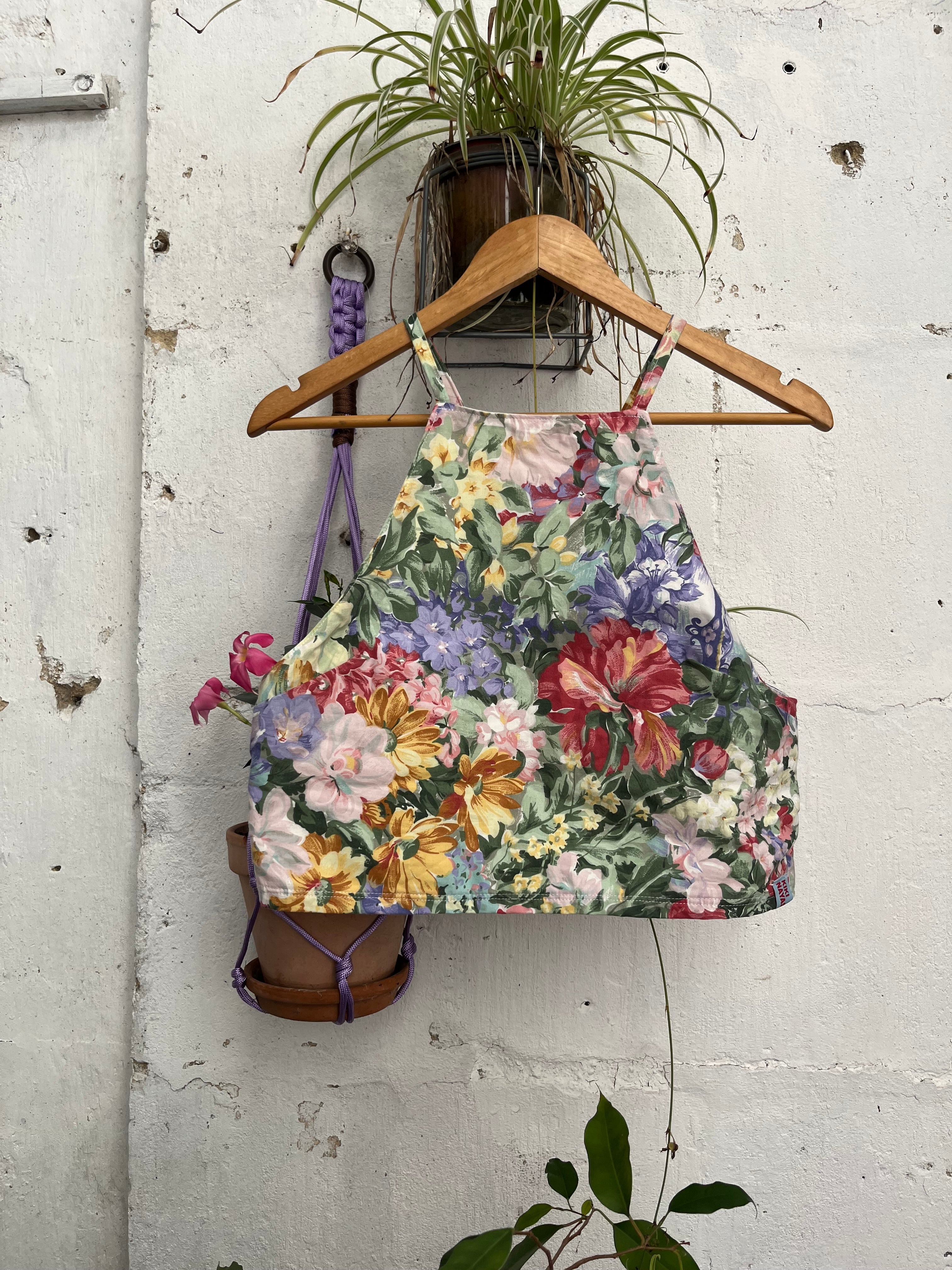 Débardeur fleurs upcyclé - Pièce unique