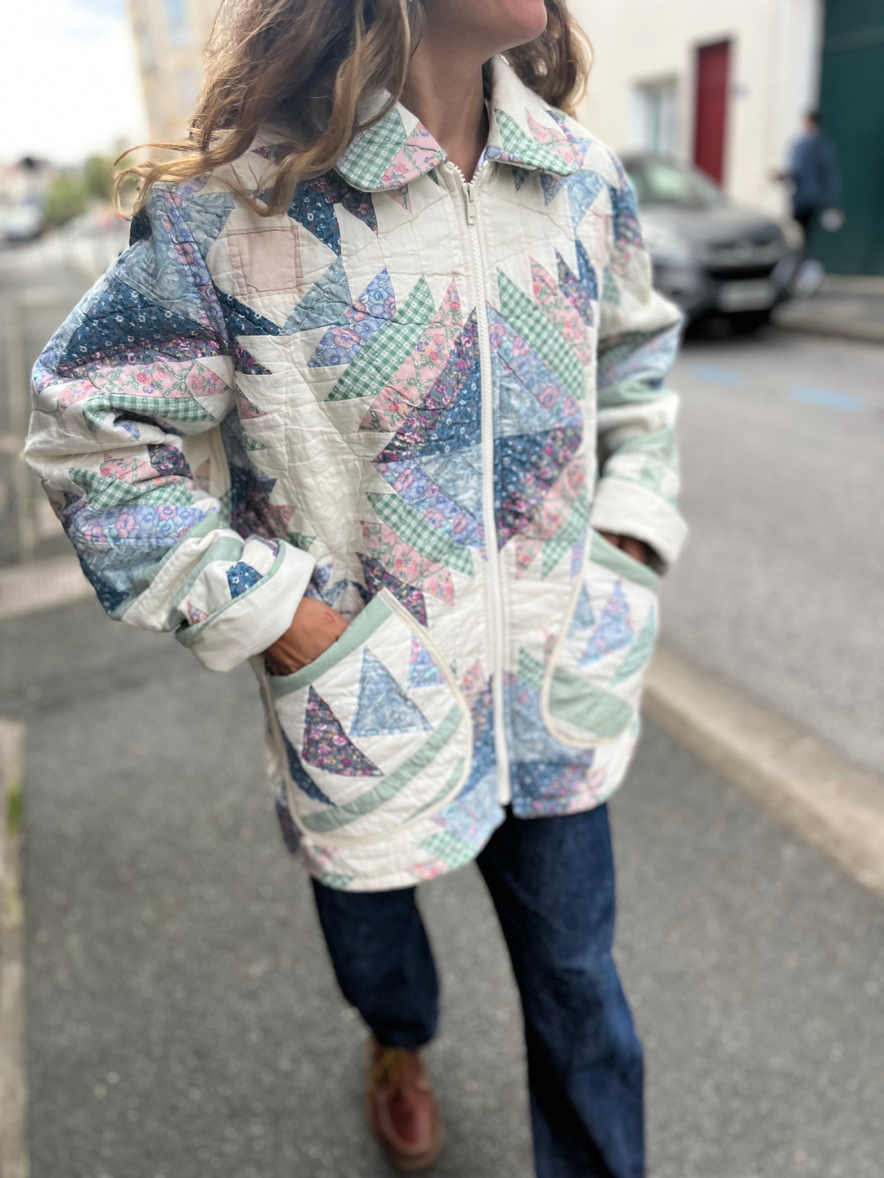 Veste patchwork upcyclée - Pièce unique