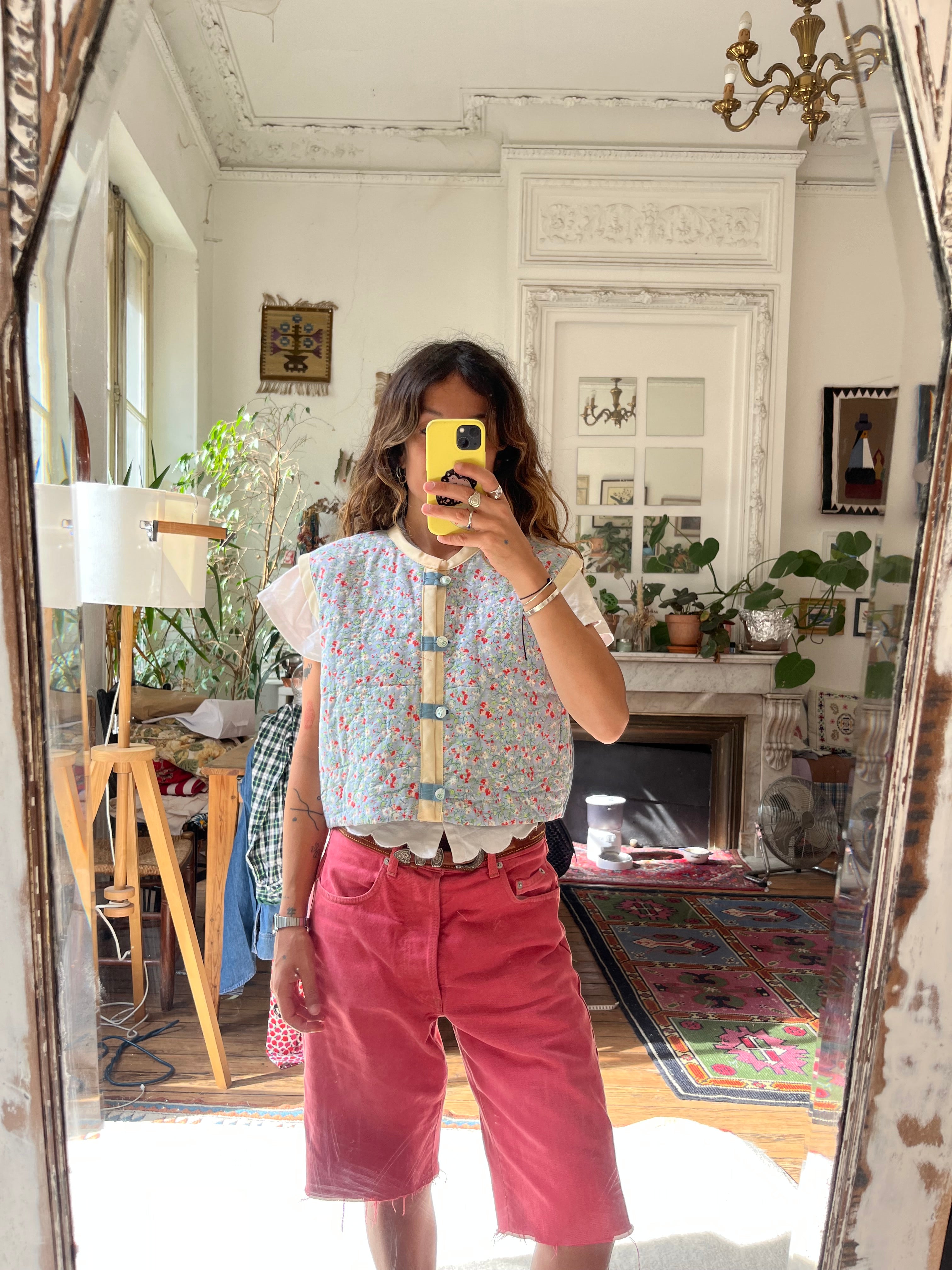 Veste sans manches patchwork réversible - Pièce unique