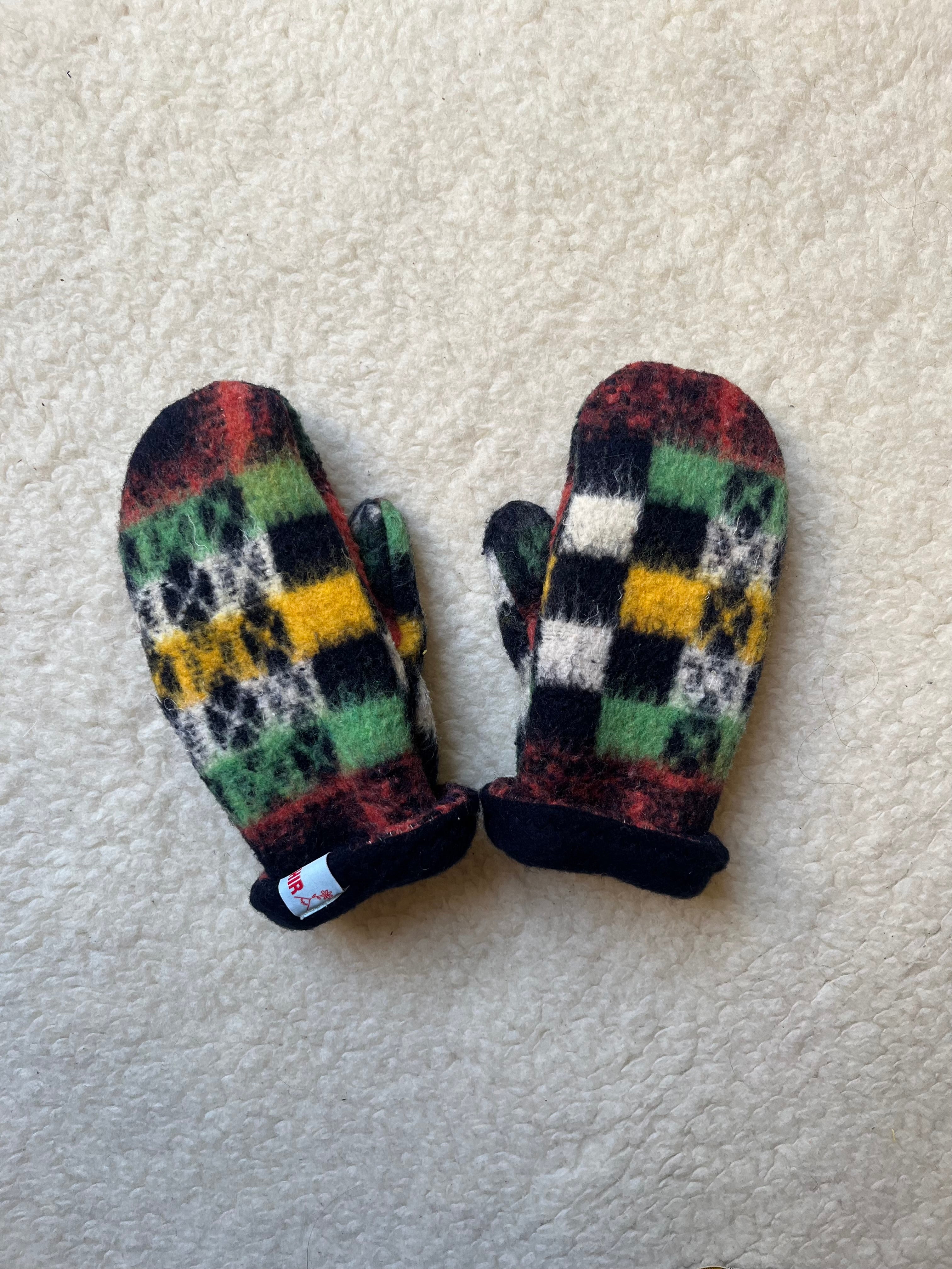 Moufles upcyclées multicolore