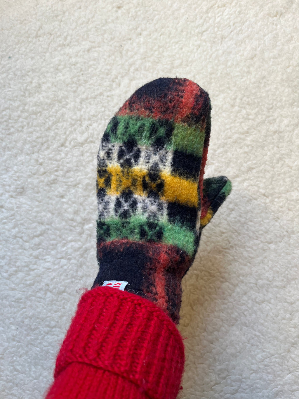 Moufles upcyclées multicolore