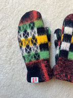 Moufles upcyclées multicolore