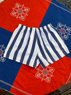 Mini Short rayures dentelles – Pièce Unique