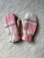 Moufles upcyclées laine à carreaux
