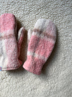 Moufles upcyclées laine à carreaux