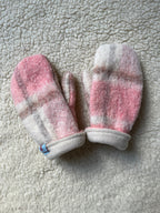 Moufles upcyclées laine à carreaux