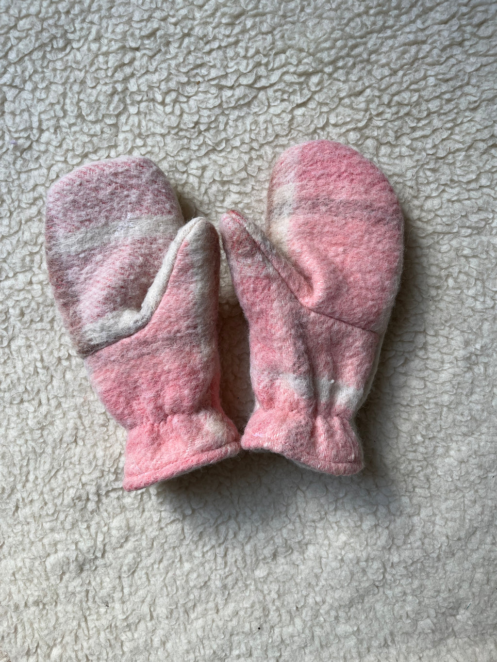 Moufles upcyclées laine à carreaux