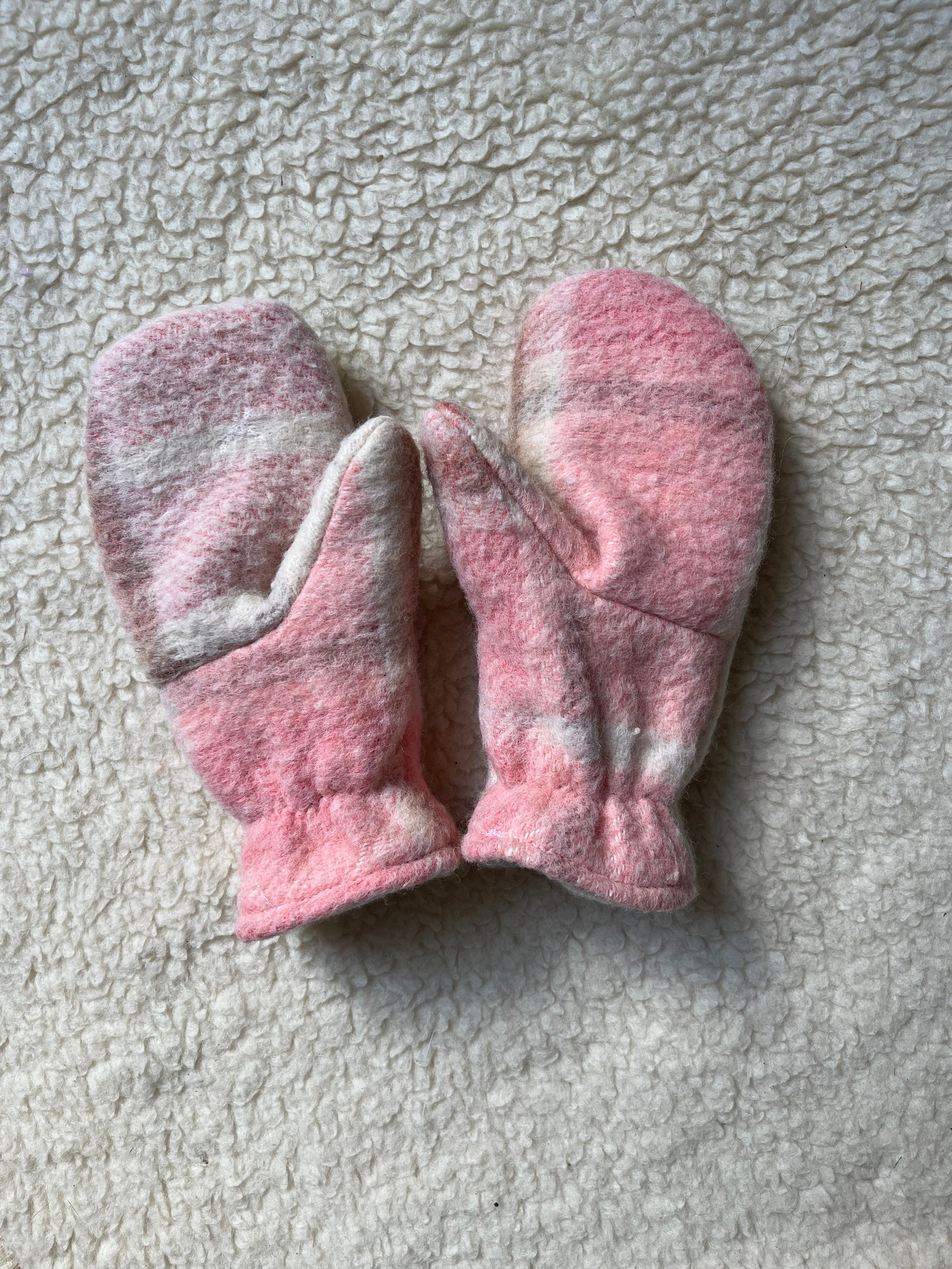 Moufles upcyclées laine à carreaux