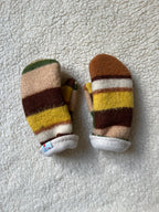 Moufles upcyclées à rayures