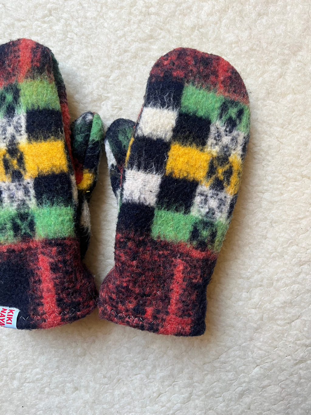 Moufles upcyclées multicolore