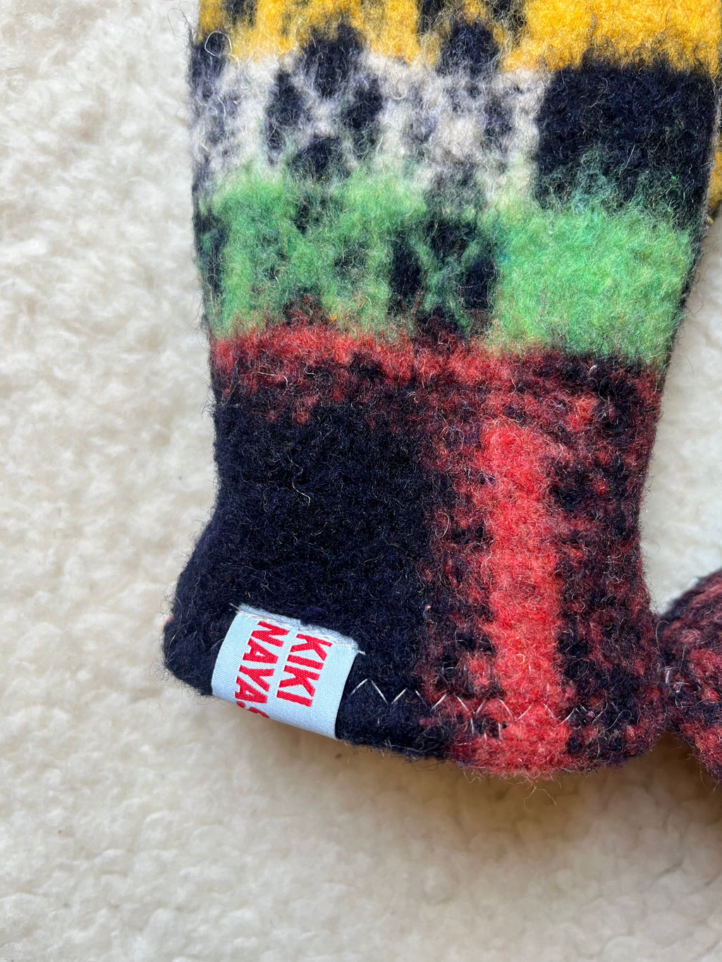 Moufles upcyclées multicolore