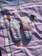 Moufles upcyclées patchwork