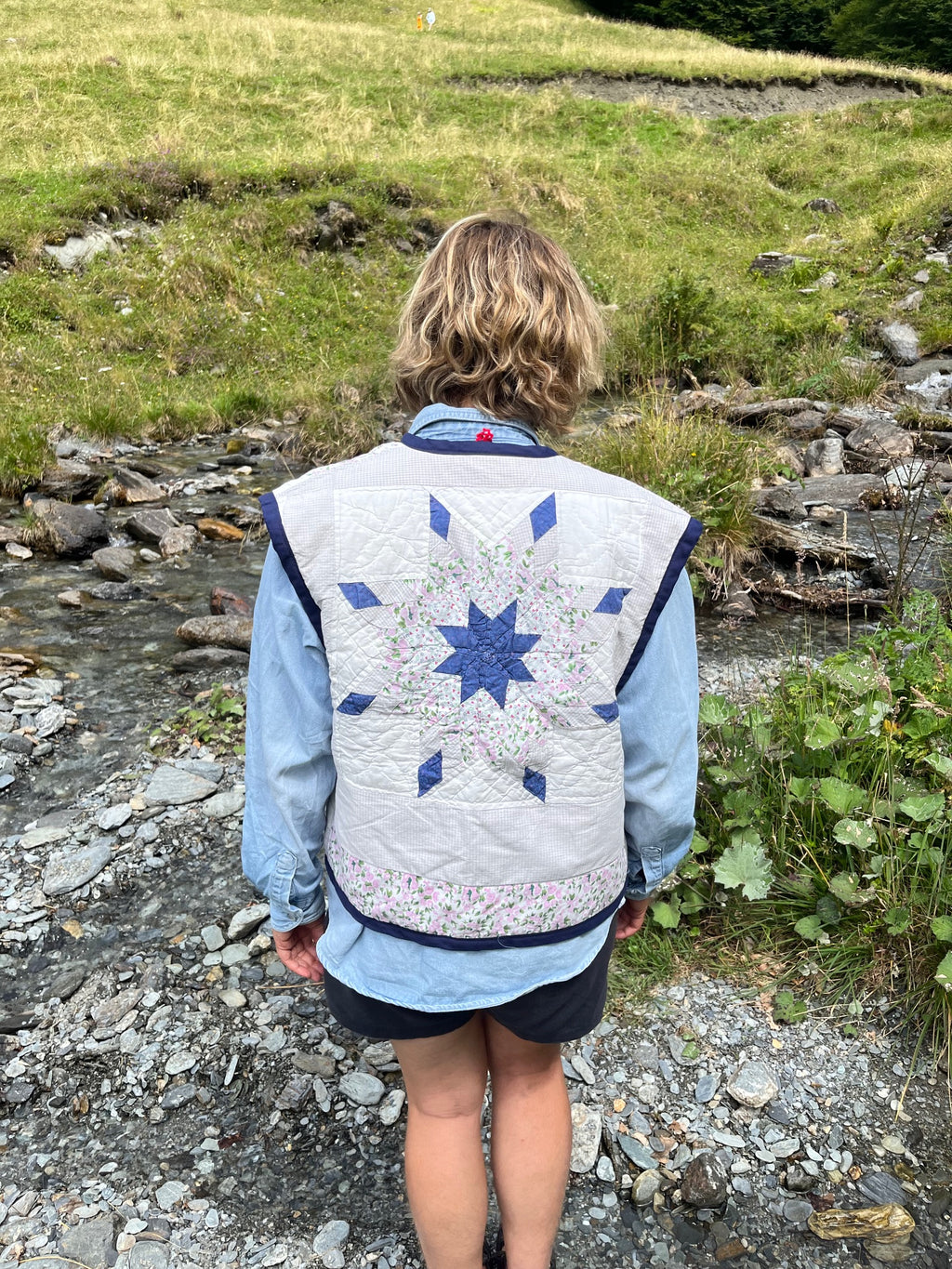Veste sans manches patchwork - Pièce unique