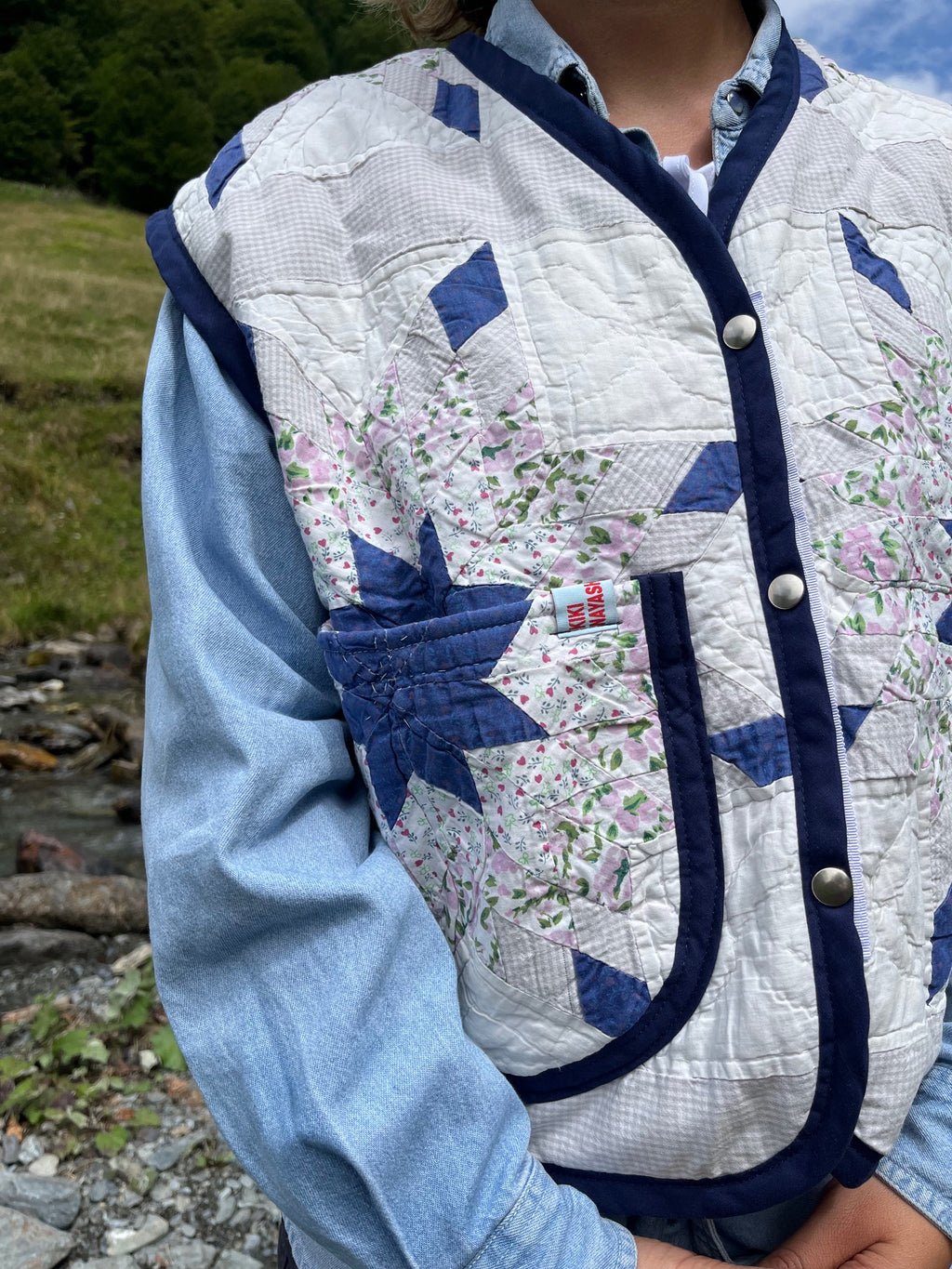 Veste sans manches patchwork - Pièce unique