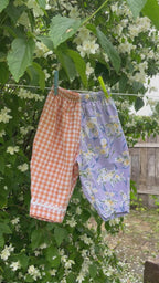 Pantalon enfant Vichy fleurs
