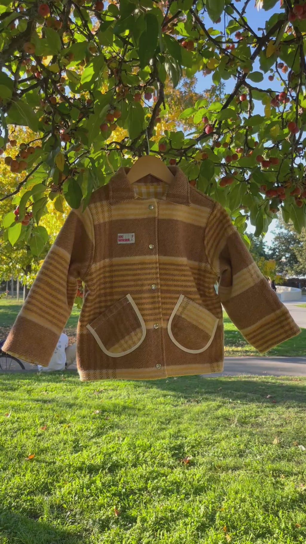 Veste laine carreaux enfant