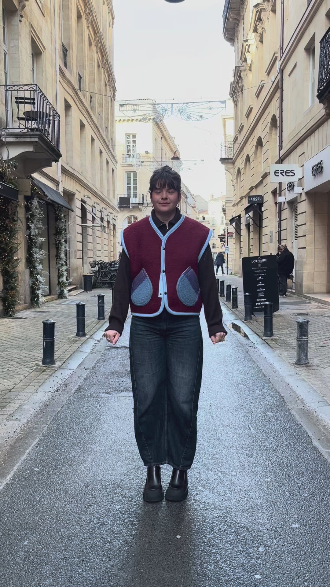 Veste sans manches laine bicolore- Pièce unique